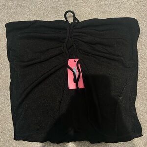 Edikted Black Ruched Strapless Top